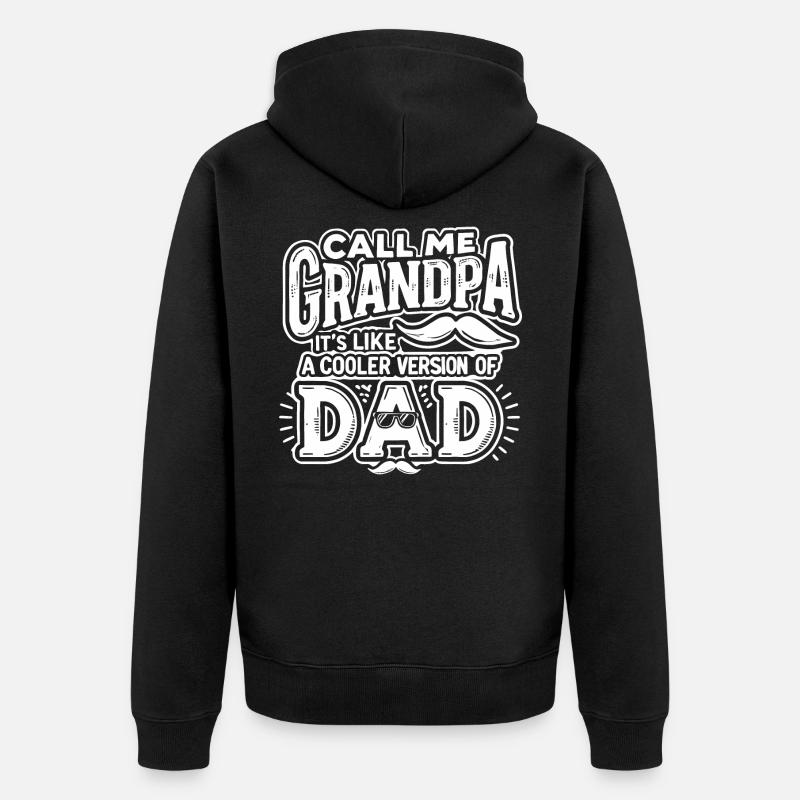 Kühler Opa - Unisex Premium Bio Zip Hoodie - Schwarz