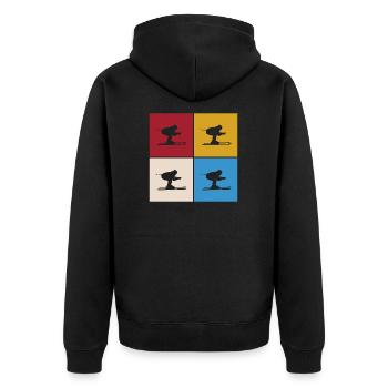 Skiers Ski Winter Winter Holiday Winter sports - Unisex Premium Organic Zip Hoodie - black - Back - Nico (187cm)