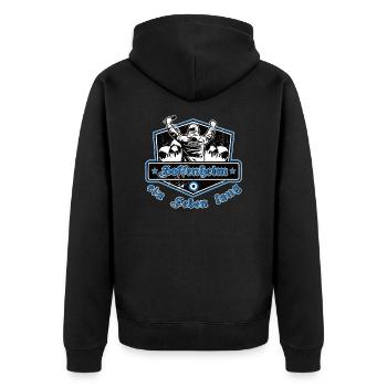Hoffenheim ein Leben Lang No II - Unisex Premium Bio Zip Hoodie - Schwarz - Hinten - Nico (187cm)