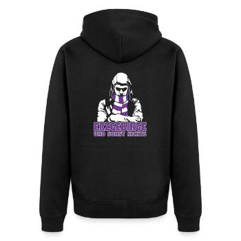 Erzgebirge und sonst nichts - Unisex Premium Bio Zip Hoodie - Schwarz - Hinten - Nico (187cm)