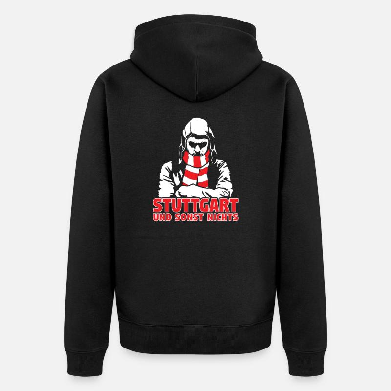 Stuttgart und sonst nichts - Unisex Premium Bio Zip Hoodie - Schwarz