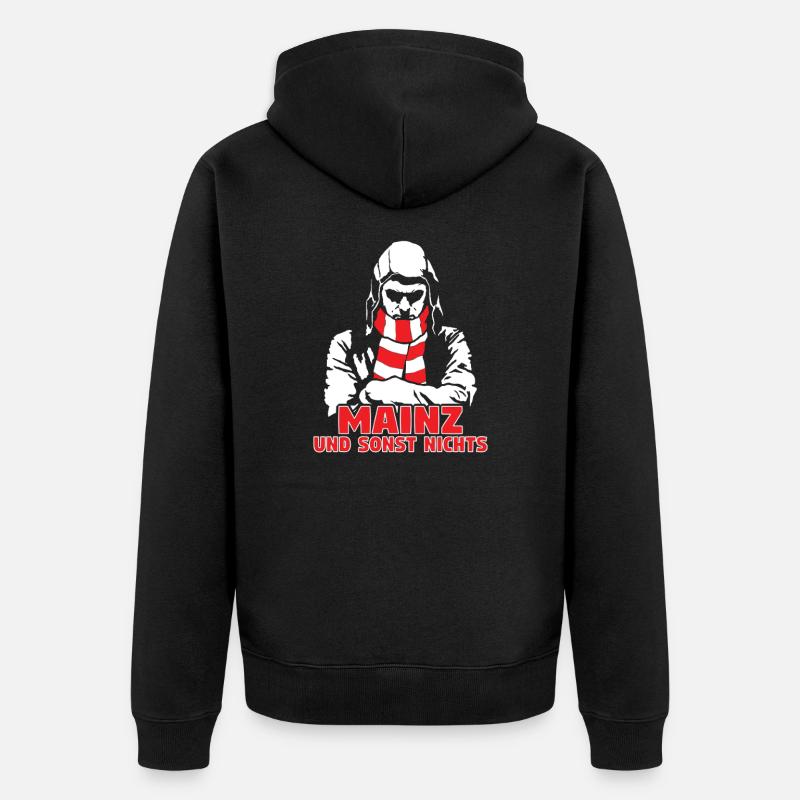 Mainz und sonst nichts - Unisex Premium Bio Zip Hoodie - Schwarz