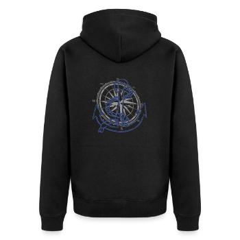 2 Capitaine Sailor Windrose - Veste à capuche bio Premium Unisexe - noir - Dos - Nico (187cm)