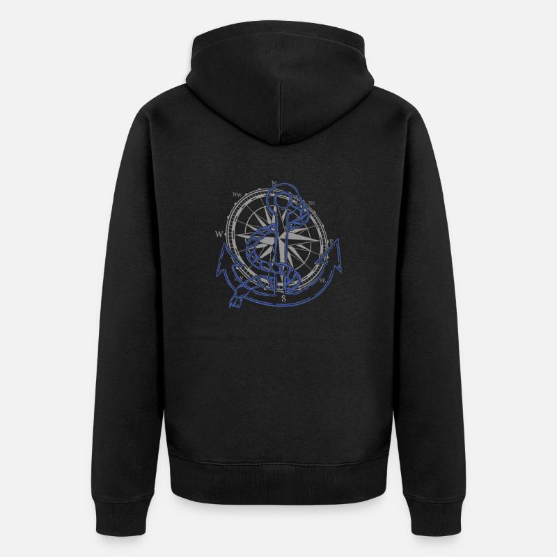 2 Capitaine Sailor Windrose - Veste à capuche bio Premium Unisexe - noir