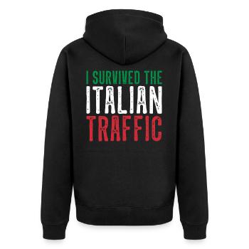 Italie Circulation Conduite Drôle - Veste à capuche bio Premium Unisexe - noir - Dos - Nico (187cm)
