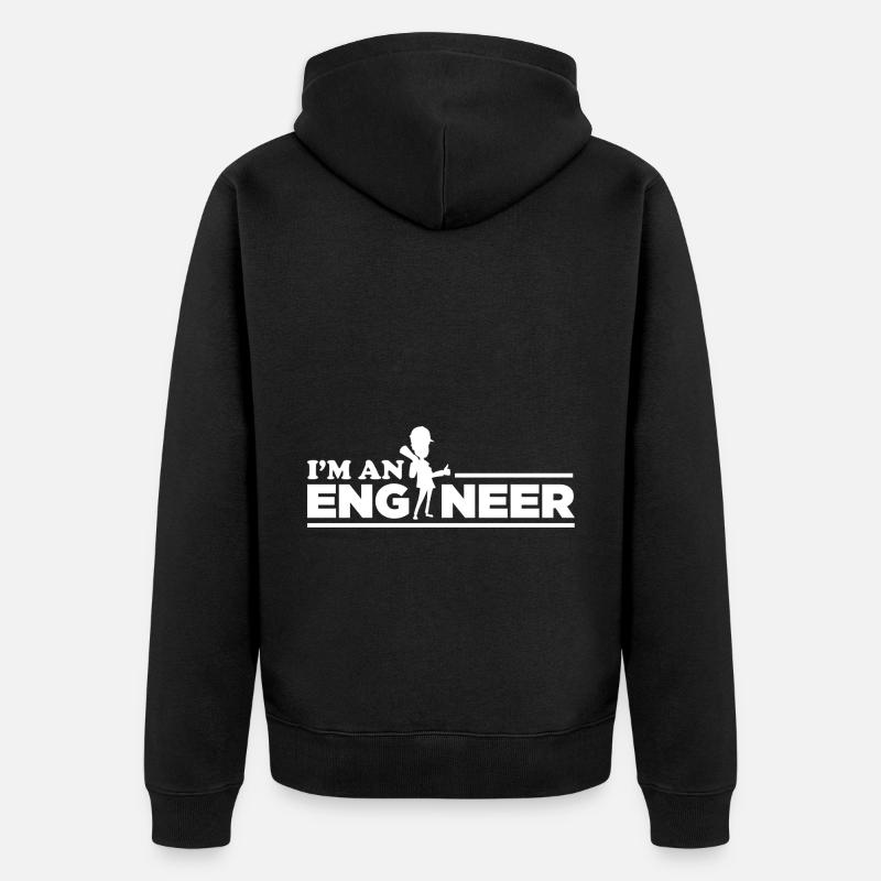 Ich bin ein Ingenieur! - Unisex Premium Bio Zip Hoodie - Schwarz
