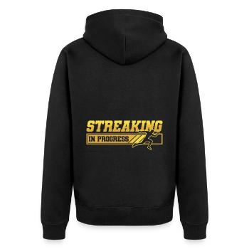 Motivation Streak Running Runner Marathon - Veste à capuche bio Premium Unisexe - noir - Dos - Nico (187cm)