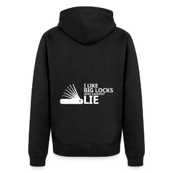 Big locks no liar lockpicking design - Unisex Premium Organic Zip Hoodie - black - Back - Nico (187cm)