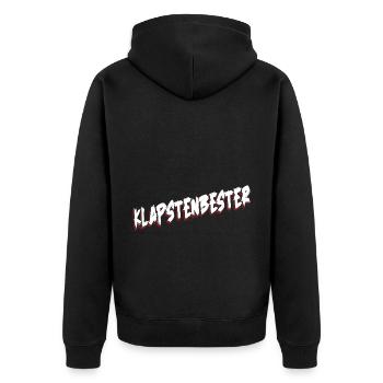 Sarkusmus Spruch Schwarzer Humor Lustiges Ironie - Unisex Premium Bio Zip Hoodie - Schwarz - Hinten - Nico (187cm)