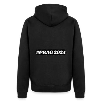 Prag 2024 - Unisex Premium Bio Zip Hoodie - Schwarz - Hinten - Nico (187cm)