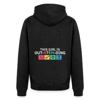 Steminist Science Design für Frauen Wissenschaft - Unisex Premium Bio Zip Hoodie - Schwarz - Hinten - Nico (187cm)
