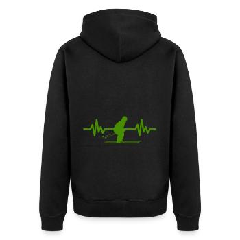 Heartbeat Ski Ski freestyle - Veste à capuche bio Premium Unisexe - noir - Dos - Nico (187cm)