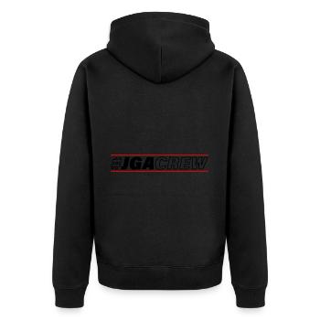 Junggesellen Abschied Jga Crew Spruch - Unisex Premium Bio Zip Hoodie - Schwarz - Hinten - Nico (187cm)