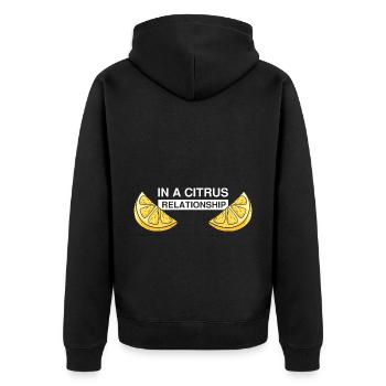 Zitronen Design Limonaden Stand Boss Lemon Verkauf - Unisex Premium Bio Zip Hoodie - Schwarz - Hinten - Nico (187cm)