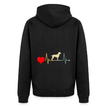 Mountain Cur Dog Heartbeat Vintage - Veste à capuche bio Premium Unisexe - noir - Dos - Nico (187cm)