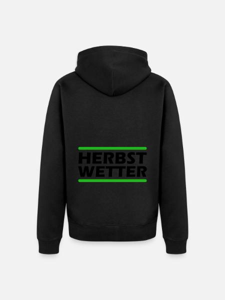 Herbst Wetter - Unisex Premium Bio Zip Hoodie - Schwarz