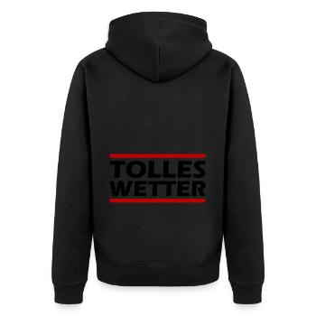 Tolles Wetter - Unisex Premium Bio Zip Hoodie - Schwarz - Hinten - Nico (187cm)