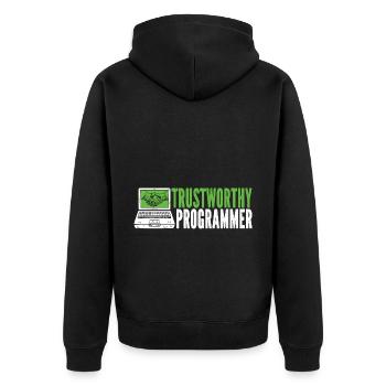 Programmer Coder Software Developer - Unisex Premium Organic Zip Hoodie - black - Back - Nico (187cm)