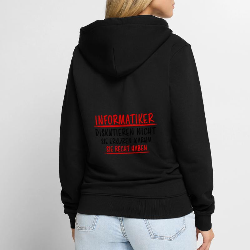 Informatiker Lustig Spruch Programmierer Geschenk Unisex Premium Bio Zip Hoodie