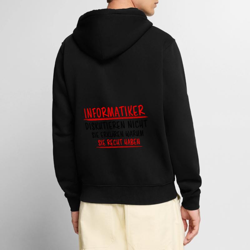Informatiker Lustig Spruch Programmierer Geschenk Unisex Premium Bio Zip Hoodie