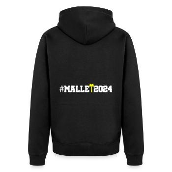 Malle 2024 - Unisex Premium Bio Zip Hoodie - Schwarz - Hinten - Nico (187cm)
