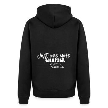 Just One More Chapter Book Lovers Dream - Unisex Premium Organic Zip Hoodie - black - Back - Nico (187cm)