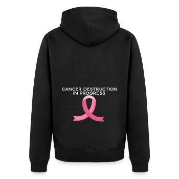Krebszerstörung im Gange Lustige Chemo Tumorbekämp - Unisex Premium Bio Zip Hoodie - Schwarz - Hinten - Nico (187cm)