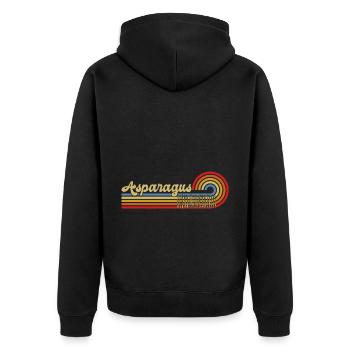 Spargel - Unisex Premium Bio Zip Hoodie - Schwarz - Hinten - Nico (187cm)