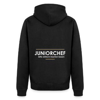 Juniorchef - Unisex Premium Bio Zip Hoodie - Schwarz - Hinten - Nico (187cm)