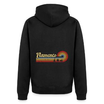 Flamenco - Unisex Premium Bio Zip Hoodie - Schwarz - Hinten - Nico (187cm)