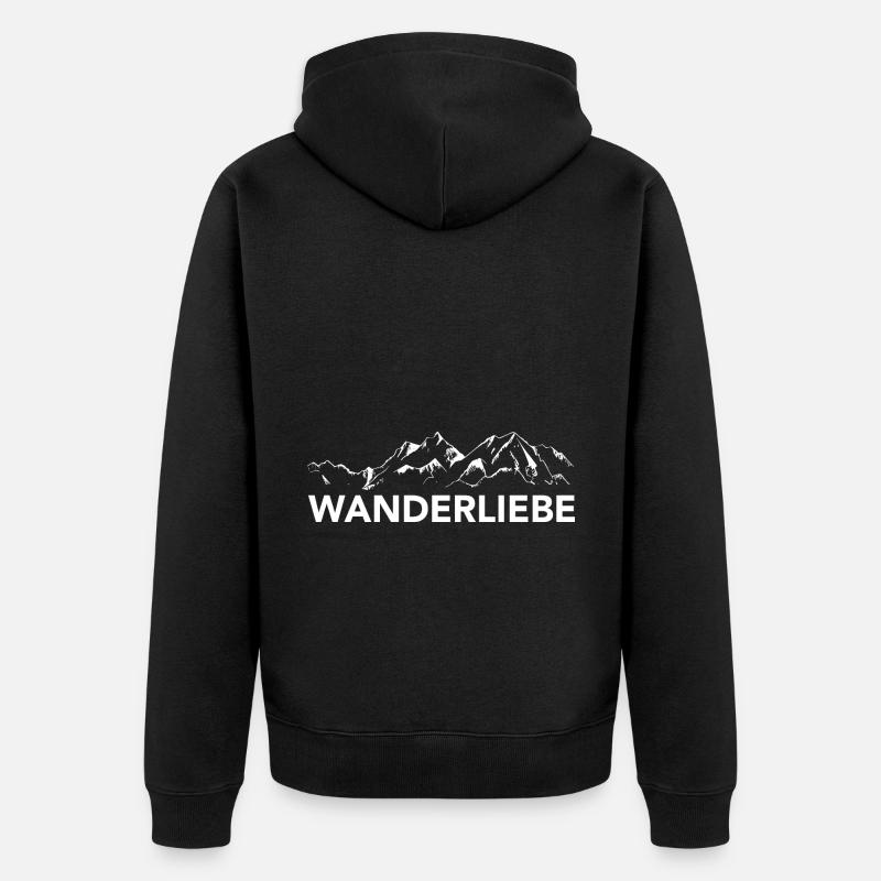 Wanderliebe - (4) - Unisex Premium Bio Zip Hoodie - Schwarz