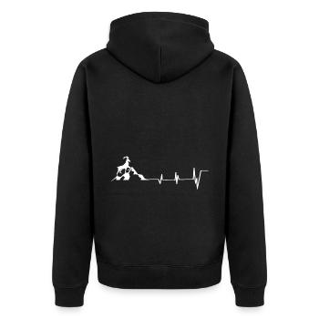 Goat - Palpitations - Mountain - (3) - Unisex Premium Organic Zip Hoodie - black - Back - Nico (187cm)