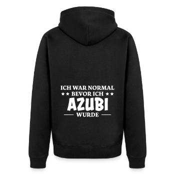 Azubi Spruch Lehrling Job Lustiges Azubi Geschenk - Unisex Premium Bio Zip Hoodie - Schwarz - Hinten - Nico (187cm)