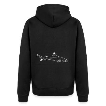 Requin - Veste à capuche bio Premium Unisexe - noir - Dos - Nico (187cm)