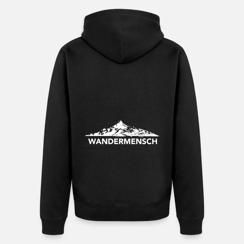 Wandermensch - (7) - Unisex Premium Bio Zip Hoodie - Schwarz