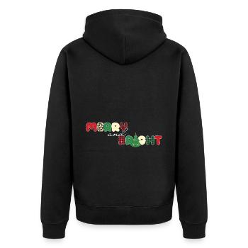 Weihnachten Weihnachtsmann Geschenke - Unisex Premium Bio Zip Hoodie - Schwarz - Hinten - Nico (187cm)