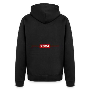 Coeur 2024 - Veste à capuche bio Premium Unisexe - noir - Dos - Nico (187cm)