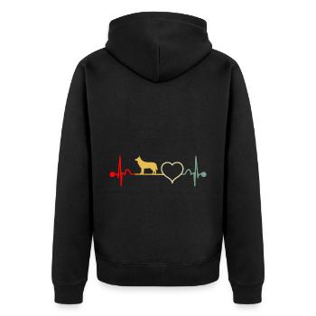 Harzer Fuchs Hütehund Hunderasse Hezschlag - Unisex Premium Bio Zip Hoodie - Schwarz - Hinten - Nico (187cm)