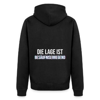 Die Lage ist besäufniserregend Vaporwave Party - Unisex Premium Bio Zip Hoodie - Schwarz - Hinten - Nico (187cm)