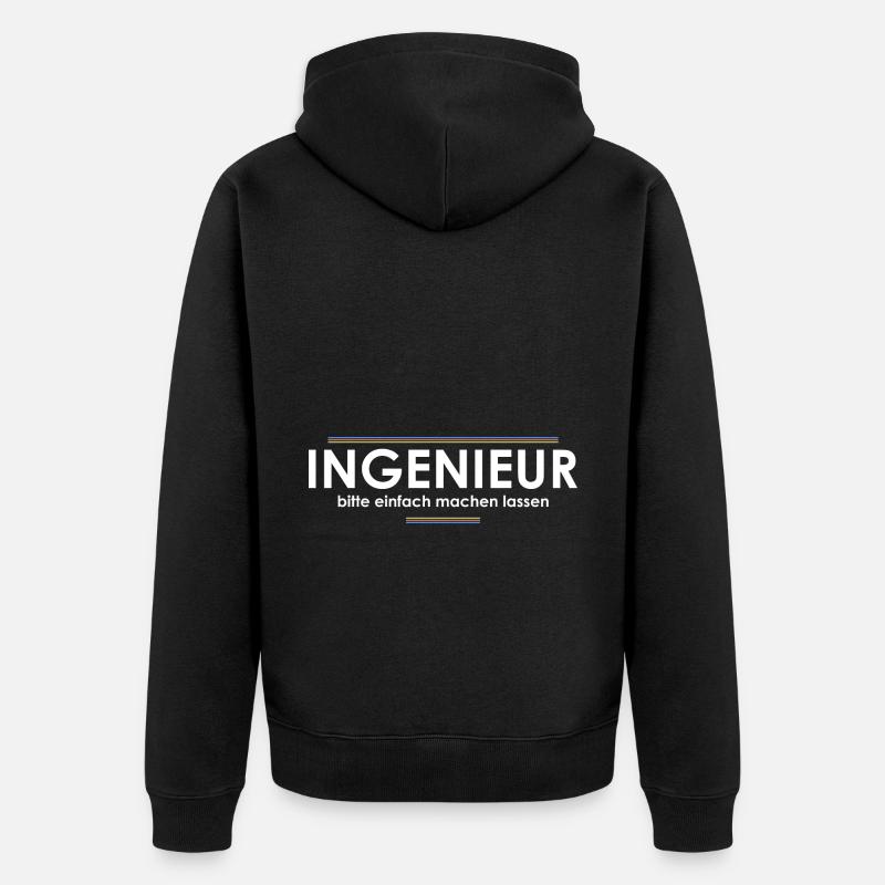 Ingenieur - Unisex Premium Bio Zip Hoodie - Schwarz