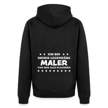 Maler Witz Spruch Meister Lackierer Maler Geschenk - Unisex Premium Bio Zip Hoodie - Schwarz - Hinten - Nico (187cm)
