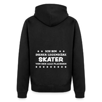 Skater Spruch Fun Skating Sprüche Skater Geschenk - Unisex Premium Bio Zip Hoodie - Schwarz - Hinten - Nico (187cm)