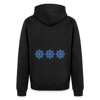 Schneeflocke Winter Symbol - Unisex Premium Bio Zip Hoodie - Schwarz - Hinten - Nico (187cm)