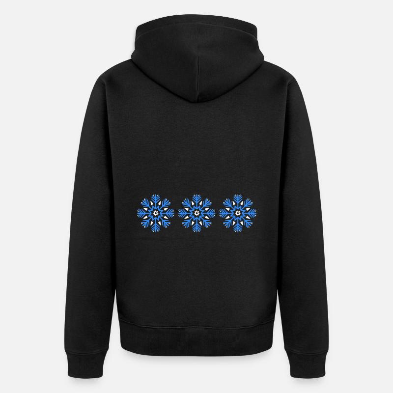 Symbole d’hiver flocon de neige - Veste à capuche bio Premium Unisexe - noir