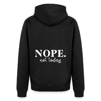 Énoncé d’attitude Nope Not Today - Veste à capuche bio Premium Unisexe - noir - Dos - Nico (187cm)