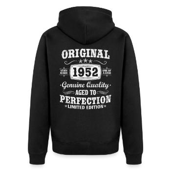 Original vintage 1952 born vintage birthday - Unisex Premium Organic Zip Hoodie - black - Back - Nico (187cm)