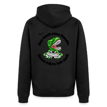 Also Ein Runde Dino - Unisex Premium Bio Zip Hoodie - Schwarz - Hinten - Nico (187cm)