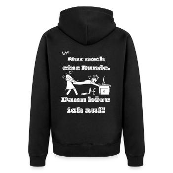 Ein Runde Zocker Ehepaar - Unisex Premium Bio Zip Hoodie - Schwarz - Hinten - Nico (187cm)