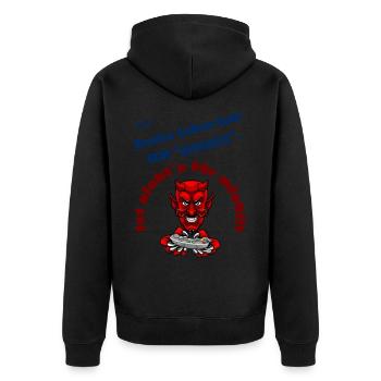 Reales Leben - Unisex Premium Bio Zip Hoodie - Schwarz - Hinten - Nico (187cm)