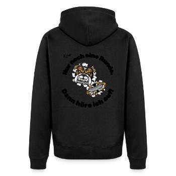 Ein Runde spielen mit Bulldogge Design - Unisex Premium Bio Zip Hoodie - Schwarz - Hinten - Nico (187cm)